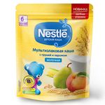 Nestle каша мультизлаковая молочная с грушей и персиком, 6+мес. 220г