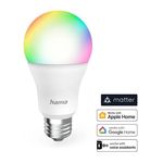 Лампочка Hama 176640 Smart Lamp E27, 9W, LED, Matter, Globe, RGBW, Dimmable, with App