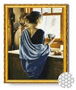 Картина по номерам Art Gallery GA79731 Mozaic cu diamante 40x50cm Ceaiul la fereastra