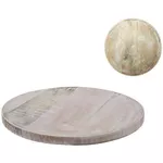 Поднос/столик кухонный Promstore 45784 сервировочный D38сm, H2.5cm, дерево манго, белый