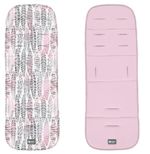 Accesorii pentru cărucior Kikka Boo 31108040085 Salteluta pentru carucior Leaves Pink