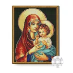 Tablou pe numere Art Gallery QB204836 Mozaic cu diamante patrate 40x50cm Madonna cu Isus