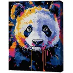 Картина по номерам BrushMe RMGB009FC 30x40сm (pânză neagră/fără cutie) Panda în culori