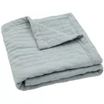 Set de perne si plapume Jollein 521-511-68084 Paturica din muselina Jacquard Sea Green, 75x100cm