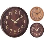 Часы Promstore 27875 rotund 30cm, H4cm, plastic, lemn