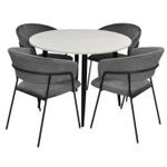 Комплект стол и стулья Evelin di Costacurta стол DT-402-3B + 4 стула YTC-097B Dark grey