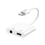 Audio Adapter Remax Type-C to 3.5mm AUX & Type-C, RL-LA11, White