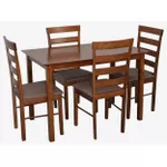 Комплект стол и стулья Evelin di Costacurta стол Gloria Burnish Oak + 4 стула Gloria Burnish Oak/Ekea12 Dark Brown