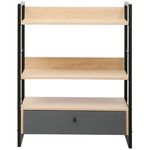 Raft de birou Deco Alto 3 nivele 70x30x90H Oak/Dark Grey/Black