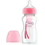 Cană cu pai Dr. Brown's 072239318218 Biberon cu gat larg Options+ Roz, tetina nivel 1 (0-3 luni), 270ml