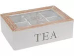Cutie pentru ceai 6 sectiuni 23X16X7cm, lemn