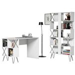 Офисный стол Trendy Extra, Alb, cu raft