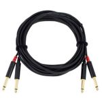 Cablu pentru AV CORDIAL CFU 6 PR BK cablu audio (2x6.3mm jack male 2x6.3mm jack male 90