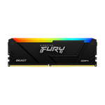 16GB DDR5-5200MHz  Kingston FURY Beast RGB (Kit of 2x8GB) (KF552C40BBAK2-16), CL40, 1.25V, Black