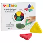 Set de creație Primo Crafts 074TRI6 Creioane de ceara triunghiulare Jumbo 6 culori