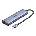 Переходник для IT Ugreen 20956A HUB 6in1 Type-C 3.0 to 3*USB 3.0 + HDMI + SD/TF CM511, Space Gray