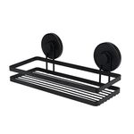 Полка для ванной Holland 28973 Bathroom Solutions cu ventuze 25x10x9cm, neagra, metal