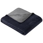 Textile de casă Ibena 2340/660 Uni Decke Double Face Dublin Dark blue/grey