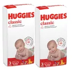 1 Set 2 pachete scutece Huggies Classic Jumbo 3  (4-9 kg), 52 buc