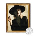 Картина по номерам Art Gallery GA80058 Mozaic cu diamante 40x50cm Blonda cu palarie