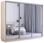 Шкаф Mobildor-Lux Fox uși glisante din oglinzi (260x60x200H cm) Sonoma