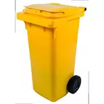 Урна для мусора Hydro S Tomberon plastic cu roti cauciuc, standart, 120 L, galben 8001227