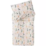 Lenjerie de pat pentru copii Jollein 003-005-67090 Set husa pentru plapuma si perna Jungle Jambo, 140x100cm