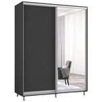 Шкаф Mobildor-Lux Раздвижные двери Aron-S из зеркала и ДСП (160x60x240 см) Антрацит