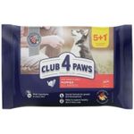 Hrană pentru animale de companie CLUB 4 PAWS 24231129 pouch Premium pentru pui de câine, curcan în sos, 5+1 (480 g) (10 buc. în cutie)