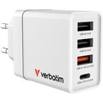 Încărcător cu fir Verbatim VER_49701 USB Charger 30W, 4 Port, White