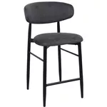 Scaun de bar Deco Bar Meridian Catifea Grey (HLR21)+Black Legs
