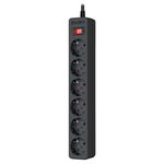 Filtru electric Sven SF-06E, 6 Sockets, Children protection, Non-Flammable, 3.0m, Black