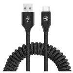 Cablu telefon mobil Tellur TLL155395 Cable USB - Type-C, 3A, 1.8m, EXTENDABLE, Black