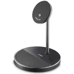 Зарядное устройство беспроводное Hama 201738 Qi2 Wireless Charger, Inductive Fast Charging, 2in1 Charging Station, 15 W