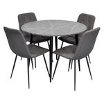 Set masă și scaune Evelin di Costacurta стол DT-402-6B + 4 стула YTC-080B Dark grey