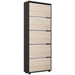 Raft pentru încălțăminte Mobildor-Lux Leo 70x27x203H cm Anthracite/Sonoma