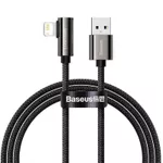 Cablu telefon mobil Baseus CALCS-01 USB - Lightning, Braided, 2.4A, 1m, 90°, Legend Elbow Black