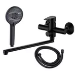 Baterie pentru cadă Hydro S Aquafix - 120, negru, pipa lunga, cu para si furtun
