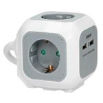 Удлинитель электрический ORNO ORAE13144GS CUB 4 locuri+2 USB 16A 1,4M