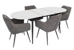 Комплект стол и стулья Evelin di Costacurta стол DT-533R B + 4 стула YTC-090B UF885-15 (Dark grey)