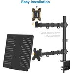 Аксессуар для ПК Gembird MA-DA-03, Adjustable desk mount with monitor arm and notebook tray