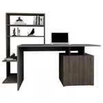 Masă de birou Trendy Melis, NucAntracit, 146x74x60cm