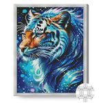 Tablou pe numere Art Gallery QB206514 Mozaic cu diamante patrate 40x50cm Tigru cosmic