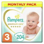 Подгузники Pampers Premium Care Box 3 (6-10 кг), 204 шт.