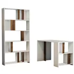 Офисный стол Trendy Lima, Alb, Nuc, cu raft