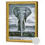 Tablou pe numere Art Gallery GA81653 Mozaic cu diamante 40x50cm Elefant in nuante gri