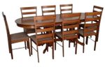 Set masă și scaune Evelin di Costacurta стол HV-31N Burnish Oak + 8 стульев Gloria Burnish oak/Ekea12 Dark Brown