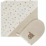 Accesoriu pentru baie Premaman PBRKKC-BGC-UNQ Prosop de baie cu gluga si manusa Regele Padurii