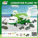 Mașină Richi (41483) Avion cu sunete in set cu masinute verde