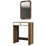 Măsuţa de toaletă Trendy Oglinda Lizbon Nuc, Alb (masa de machiaj) (GTR001456)
